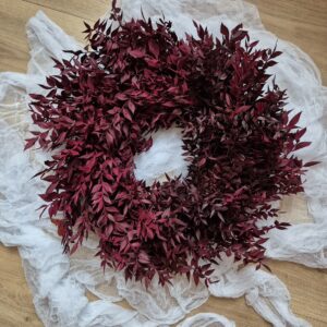 Bordó ruscus koszorú