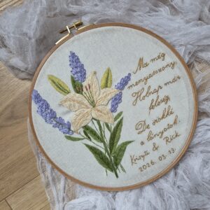 Szülőköszöntő hímzés - liliom